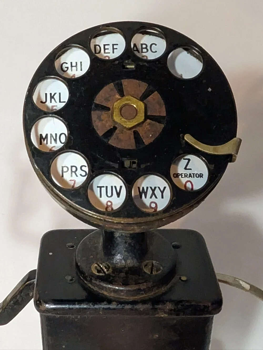 Antique Western Electric Black Rotary Dial Space Saver Wall Mount Phone C1 VTG